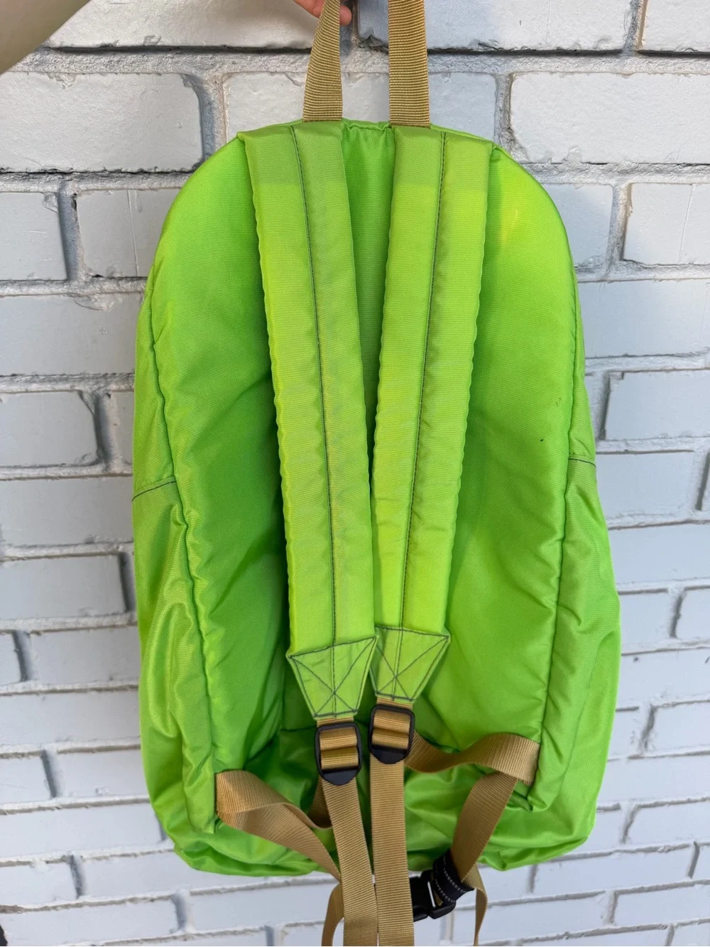 L.L.Bean Backpack Lime Green Reflective School Travel Daypack Tabarini 19”